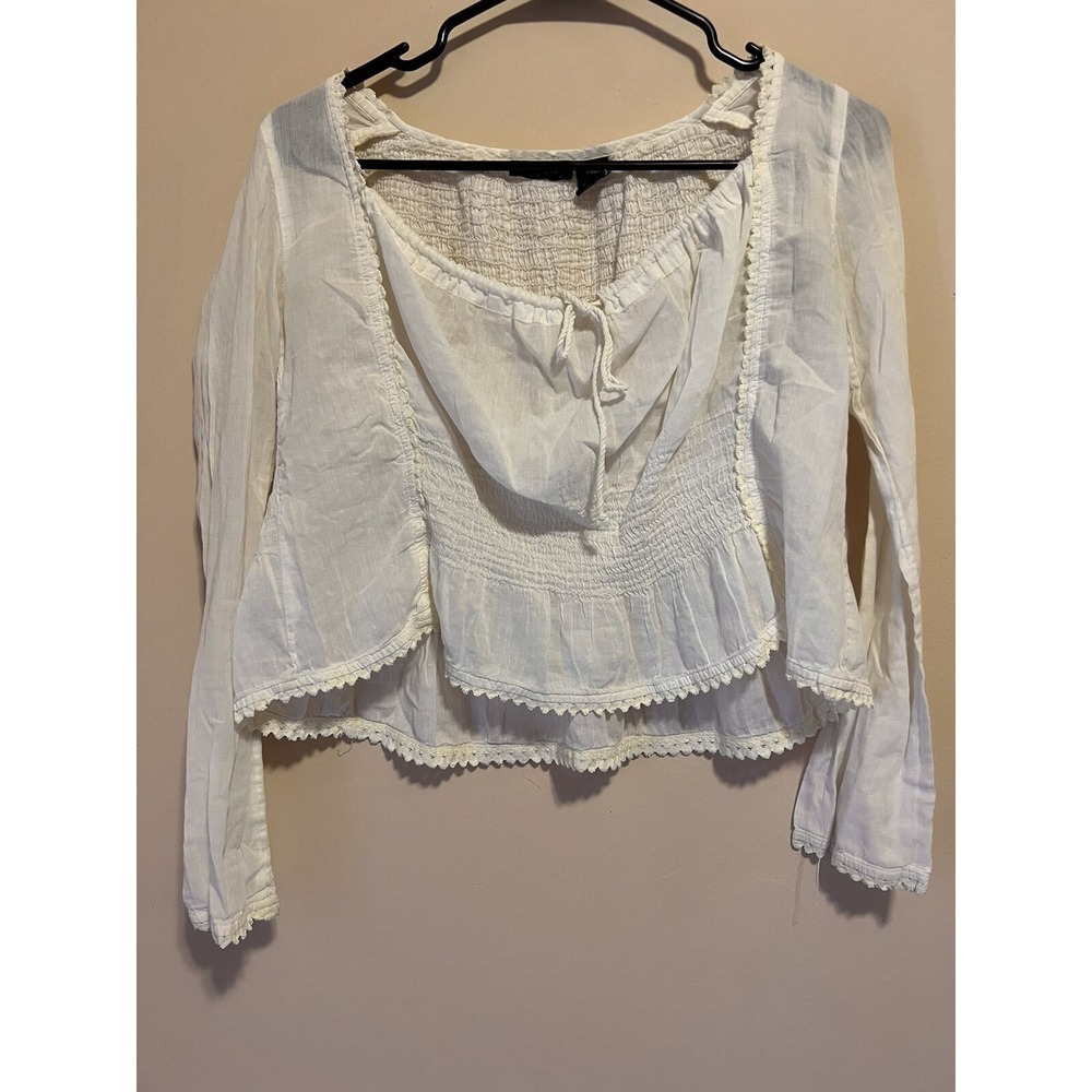 Dizzy Liszt Women's classic blouse top with a square Soft Cotton Size S A011344
